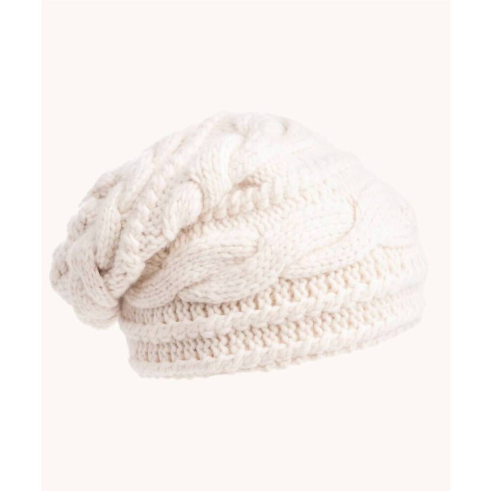 NEW NIRVANNA DESIGNS women's cable slouch hat in white